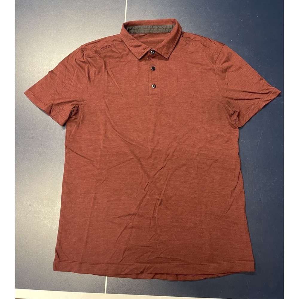 Lululemon Men's Small Red Performance Tech Breathable Golf Polo Shirt